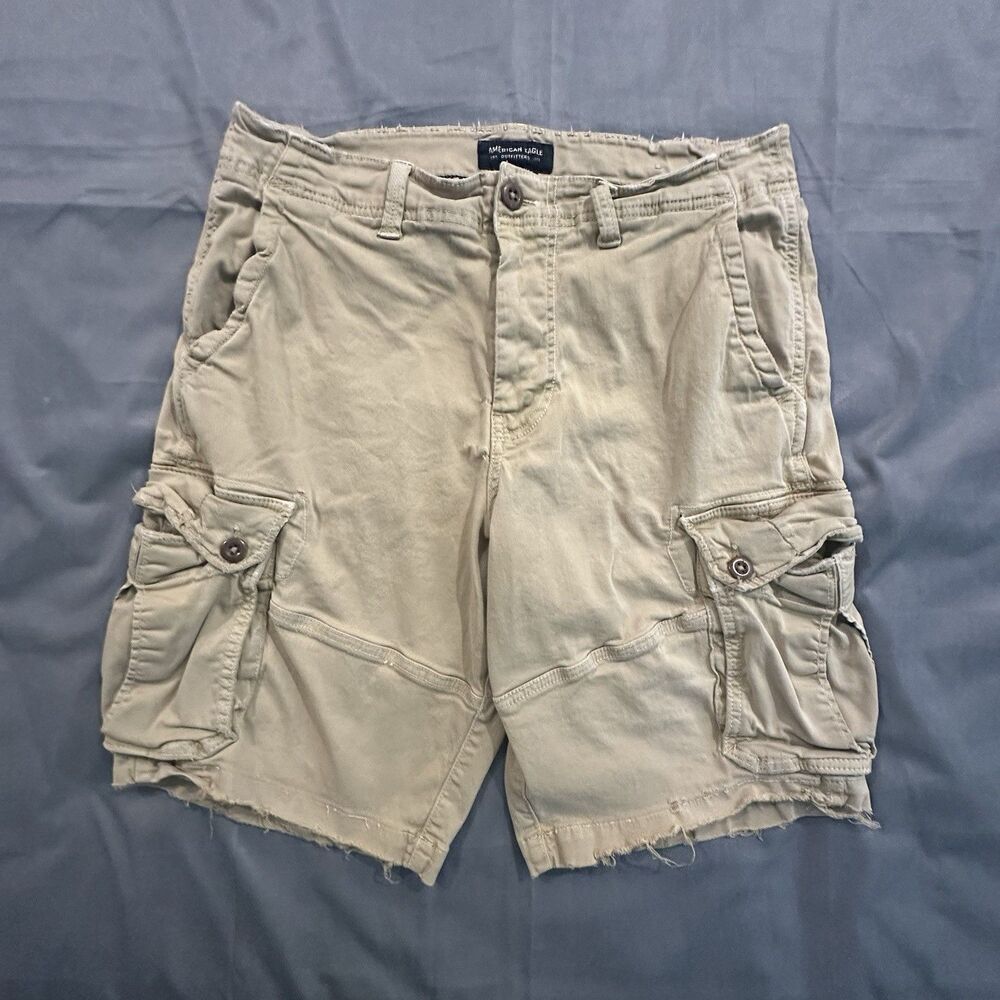 American Eagle Extreme Flex Cargo Shorts Men 34 Distressed Hiking Y2K Classic